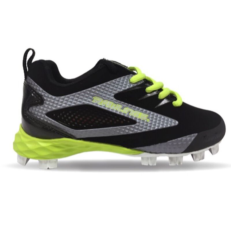Rawlings Gray, Green, and Black Youth Capture Low Baseball Cleats With Brand Name SKU #4322-KL6